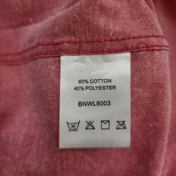 Bonafide 20 for 20 Club Mens Button-Up Shirt Pink Roll-Up Sleeve Workwear Size S - Picture 7 of 9